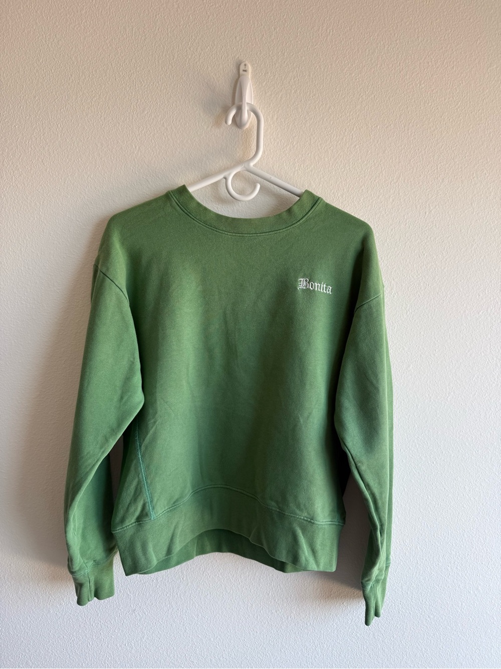Viva La Bonita VLB Embroidered "Bonita" Green Crewneck Sweatshirt M
